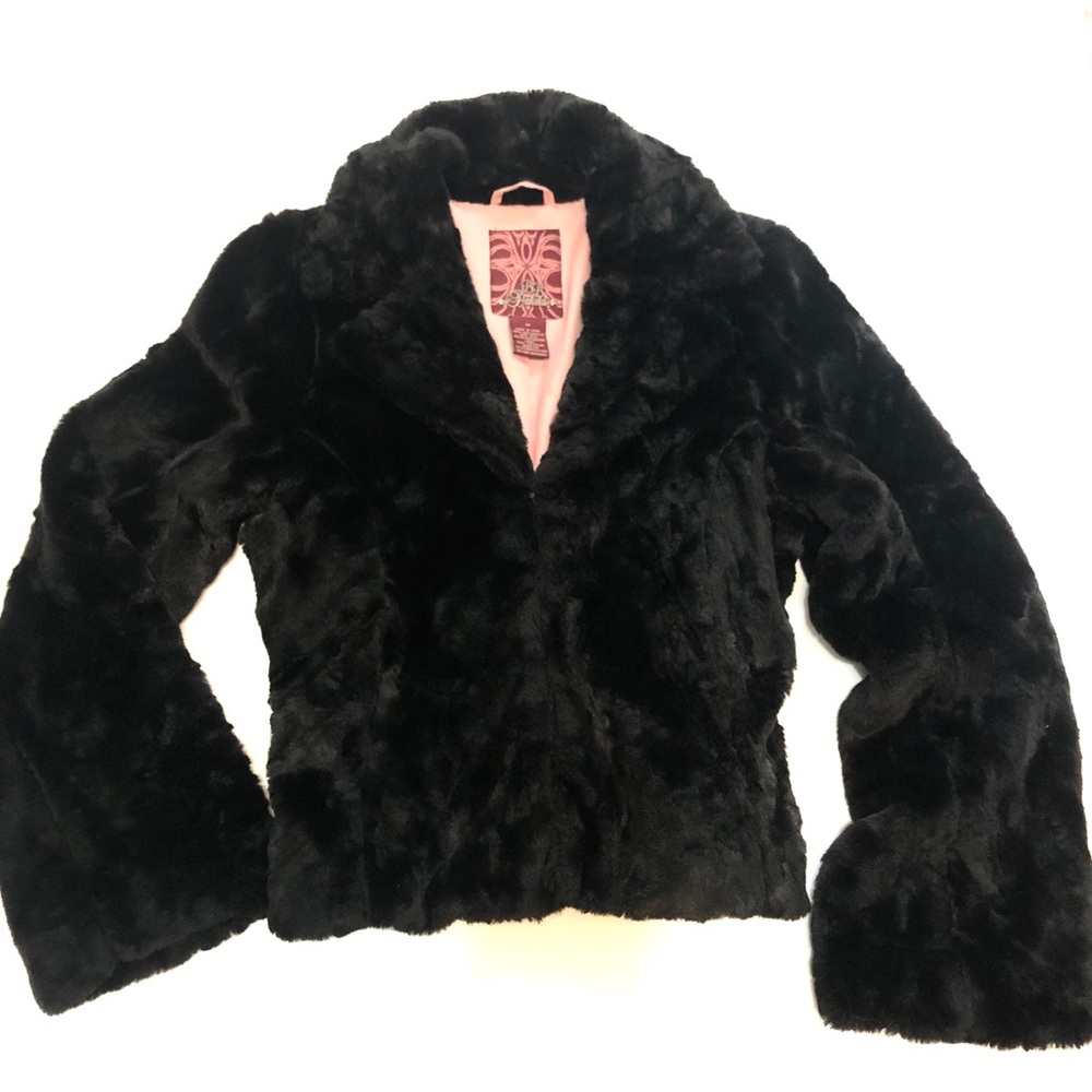 NWOT BB DAKOTA BLACK FAUX FUR JACKET COAT